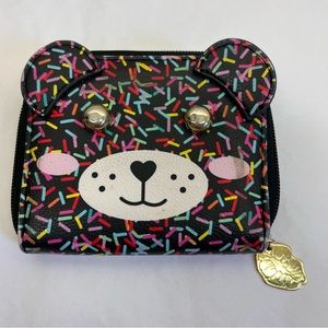 Betsey Johnson Black Sprinkle Bear Wallet